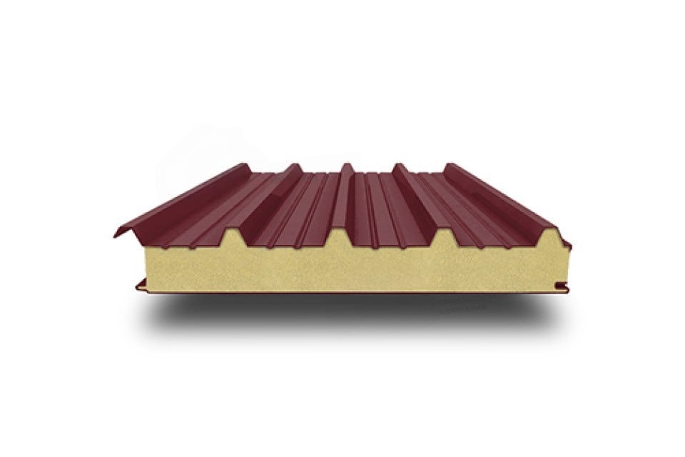 Акустическая кровельная сэндвич-панель, минвата, 1000 мм, толщина 60 мм, 0.5/0.5, Полиэстер